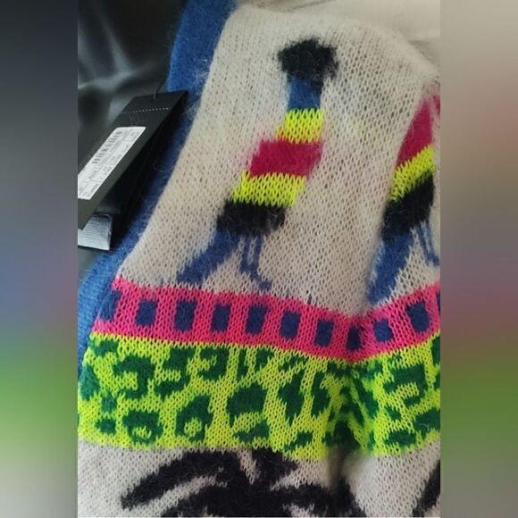 Saint Lauren Jacquard Mohair Dinosaur Cardigan in Multi Size XS - Picture 7 of 14